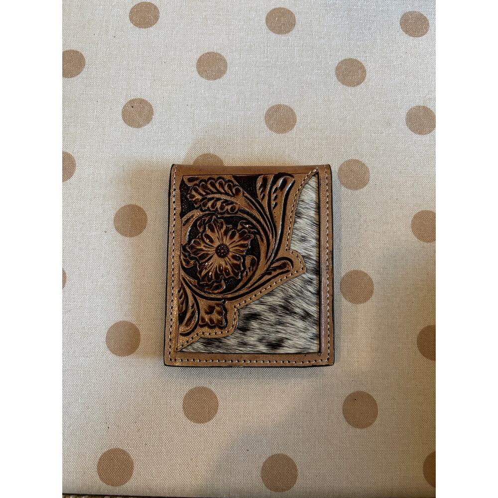 Cowhide Leather Tooled Men’s Western Bi-fold Wallet